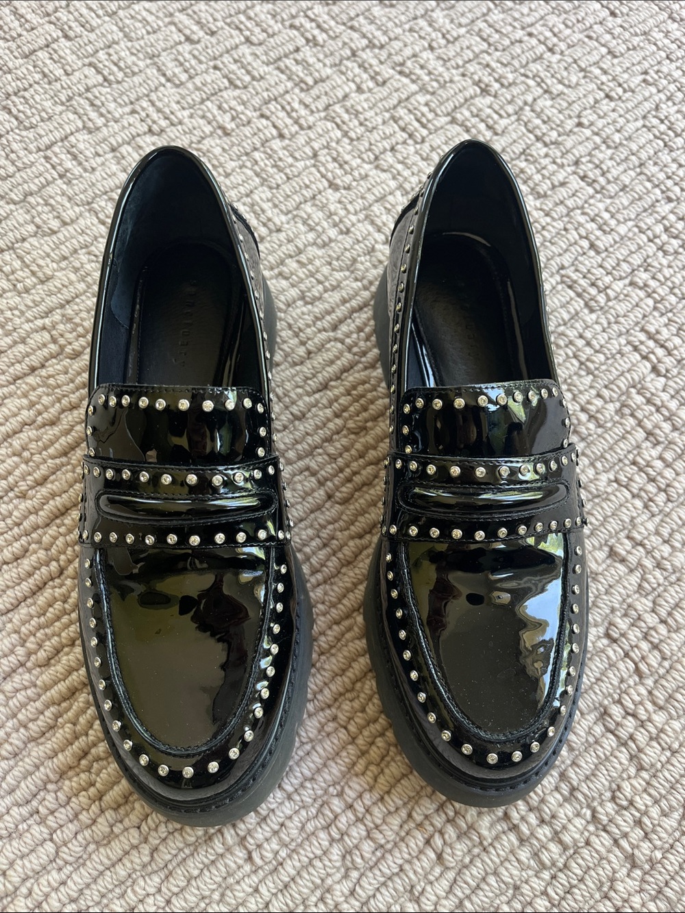 Sanctuary Westside Party Black Patent leather Rhinestone Embellished Loafers